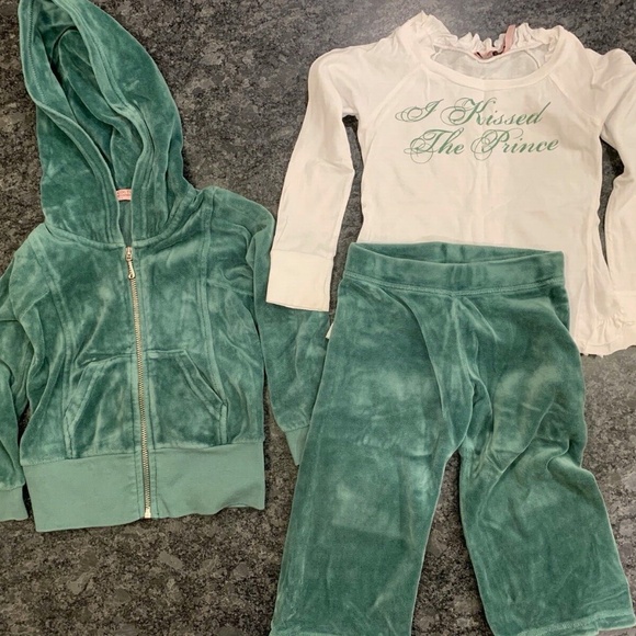 Girls Juicy Couture Matching Jacket, Pants & Tshirt 